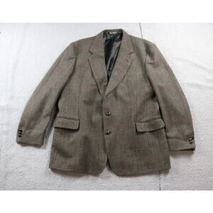 Robert Stock Wool Blazer Brown Tweed L 48 Wool Sports Suit Jacket Vintage